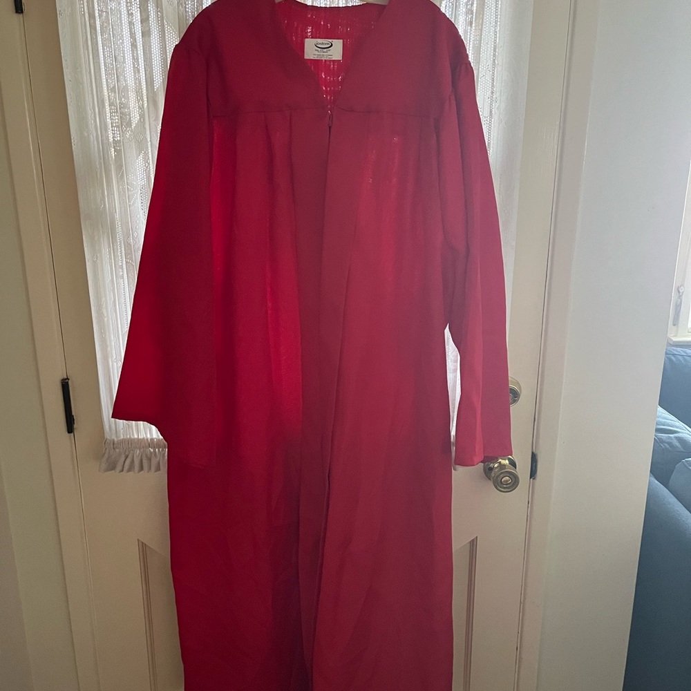 Jostens Red Graduation Robe.